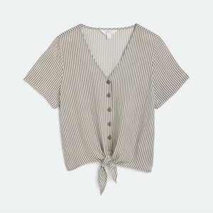 Market & Spruce Lilo Button Down Tie Front Top